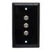 Okta® Wall Plates 3-Port Coax Wall Plate – Black Single-Gang Faceplate