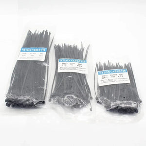 Conversions Tech Black 300 Pcs Nylon Cable Self-locking Plastic Wire Zip Ties Set 3*100 3*150 4*200 MRO & Industrial Supply Fasteners & Hardware Cable