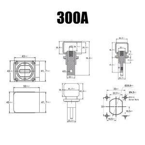 Conversions Tech 300A 200A 120A All Copper Lithium Battery Terminal Block High Current Energy Inverter Plug Wall Mounted Type Storage Connector