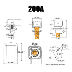 Conversions Tech 300A 200A 120A All Copper Lithium Battery Terminal Block High Current Energy Inverter Plug Wall Mounted Type Storage Connector