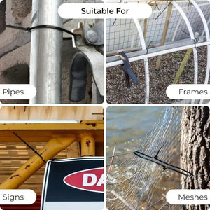 Conversions Tech 300pcs  Polyester Zip Ties 4.0/6.0/8.0inch Self Locking Quick Release Straps for Secure Zipper Tie Fixing Bundling Cable Ties