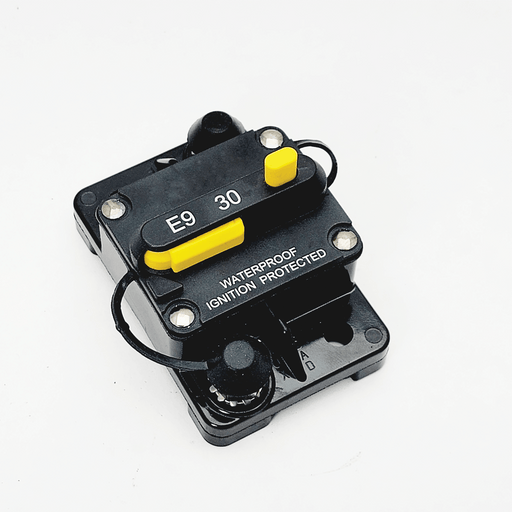 Conversions Technology CIRCUIT BREAKER 30A Hi-Amp Circuit Protector (Breaker) 1/4" Stainless Steel Studs, Surface Mount, Waterproof, UL Listed, SAE Cert