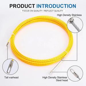 Conversions Tech 3mm 10-50M Cable Puller Fish Tape Reel Puller Fiberglass Metal Wall Wire Conduit For Telecom Electrical Wall Wire Conduit Tool