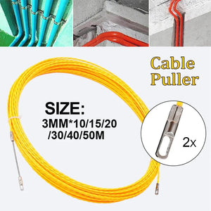 Conversions Tech 3mm Yellow Cable Puller Fish Tape Reel Puller Fiberglass Metal Wall Wire Conduit For Telecom Electrical Wall Wire Conduit Tool