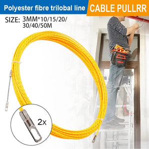 Conversions Tech 3mm Yellow Cable Puller Fish Tape Reel Puller Fiberglass Metal Wall Wire Conduit For Telecom Electrical Wall Wire Conduit Tool