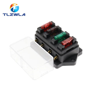 Conversions Tech 4/6/8/12 Way Car Fuse Box Car Fuse Holder Car Truck Auto Blade Fuse Box with 4/6/8/12 Fuses for 12V 24V ATO Standard Circuit