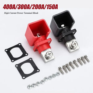Conversions Tech 400A Battery Power Terminal New Energy Storage Inverter RV Lithium Batter Connector 120-300A Square Through Wall Terminal Block