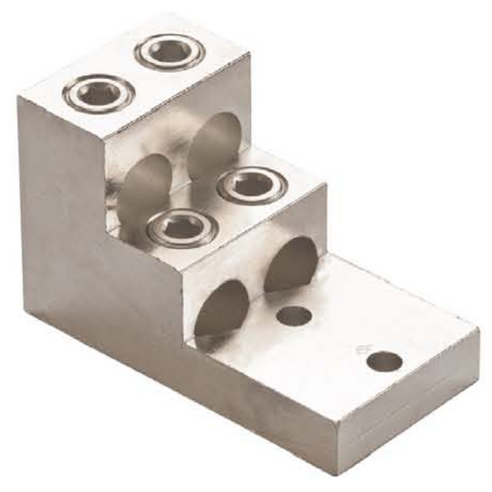 Aluminum Panel Board Connector | 4 Barrel | 2 Hole Mount | Electro-Tin Plated