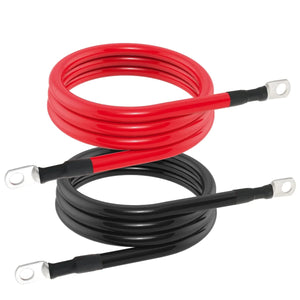 Conversions Tech 4FT 4FT PVC Insulated Pure Copper 4 AWG Battery Cables 120CM Silicone Wire Heavy Duty Power Transmission Cable With 3/8" Lugs for RV