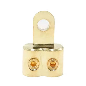Conversions Tech 4GA Classic Dual 4/8 Gauge Copper Aluminium Cable Terminals Reducer Gold Crimp Lug Pin Ring Terminal for Audio Video
