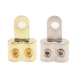 Conversions Tech 4GA Classic Dual 4/8 Gauge Copper Aluminium Cable Terminals Reducer Gold Crimp Lug Pin Ring Terminal for Audio Video