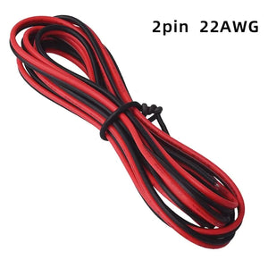 Conversions Tech 5/10/20/30m 2pin 22 AWG UL2468 2*0.5mm Extension Cable use for 12v 24v LED Strip Tape String Connect Electric Wire
