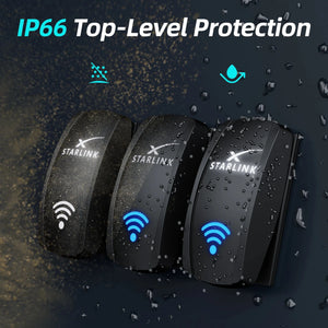 Conversions Tech White+Blue 5 Pin Starlink Rocker Switch 12V 24V 20A Laser Etched ON OFF Switch with Jumper Cable for Automotive RV Use