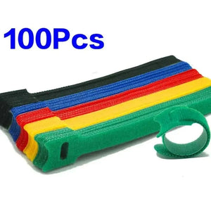 Conversions Tech 100pcs 50/100PCS Detachable Cable Ties Colored Plastics Reusable Cable Ties Nylon Loop Wrap Zip Ttype Cable Tie Wire Bandage Tie