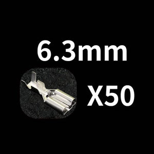 Conversions Tech 6.3mm(Lock)50PCS 50/100Pcs Electric Wire Connectors Set 4.8/6.3mm With lock Female and male Crimp Terminal Connector Brass Silver Car Speaker