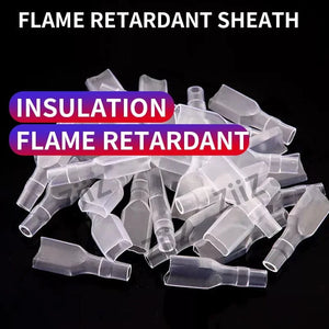 Conversions Tech 50/100Pcs Electric Wire Connectors Set 4.8/6.3mm With lock Female and male Crimp Terminal Connector Brass Silver Car Speaker