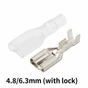 Conversions Tech 50/100Pcs Electric Wire Connectors Set 4.8/6.3mm With lock Female and male Crimp Terminal Connector Brass Silver Car Speaker