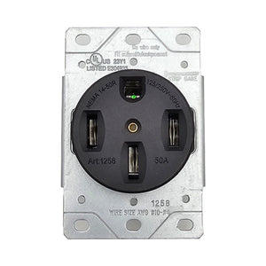 Conversions Technology Hardware > Power & Electrical Supplies > Power Outlets & Sockets 50 Amp 125/250V, NEMA 14-50R Flush Mount Power Outlet, EV and Dryer Outlet Grounding, Black