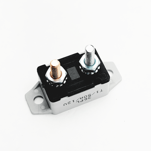 Conversions Technology CIRCUIT BREAKER 50 Amp | Stud Type, In-Line Automobile Circuit Breaker | Type I Reset