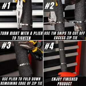 Conversions Tech 50 PCS 50 PCS/pack 4.6mmx300mm self-locking 304 stainless steel zip ties  high anti rust, corrosion-resistant, heat-resistant zip ties