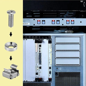 Conversions Tech Silver 50 Sets M6 Rack Screws Set 20Mm Screws And Cage Nuts Rack Mount Screws And Square Insert Nuts Server