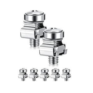 Conversions Tech Silver 50 Sets M6 Rack Screws Set 20Mm Screws And Cage Nuts Rack Mount Screws And Square Insert Nuts Server