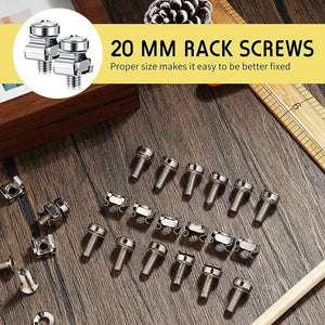 Conversions Tech Silver 50 Sets M6 Rack Screws Set 20Mm Screws And Cage Nuts Rack Mount Screws And Square Insert Nuts Server