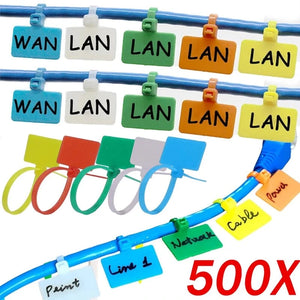 Conversions Tech 500-100Pcs Self-locking Zip Ties Nylon Cable Tie Plastic Loop Ties Markers Tag Cable Management Colorful Waterproof Loop Straps