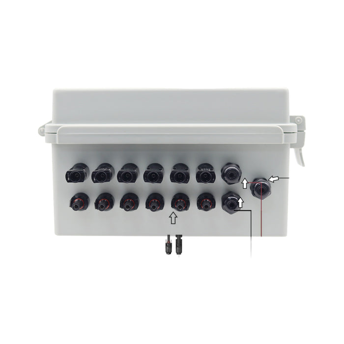 IP65 Rated 6 in 1 out 6 600V 1000V DC Solar PV Combiner Box