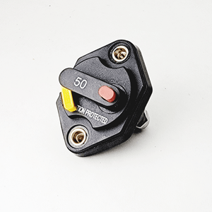 Conversions Technology CIRCUIT BREAKER 50A Mid-Range Thermal Circuit Breaker, Type III Manual Reset, 32VDC, Single Pole, Waterproof