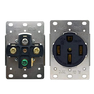 Conversions Tech Black / US 50A NEMA 14-50R RV and Electric Vehicles Range Receptacle Outlet