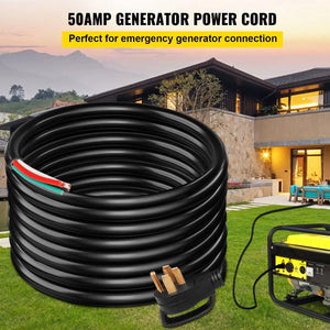 Conversions Tech 40 ft 50Amp 40Ft Generator Extension Cord 6 Gauge STW 6/3+8/1 N14-50P Bare Wire Cut Power Cord for RV Motor Home Portable Generators
