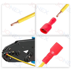 Conversions Tech 50PCS 6.3mm Spade Crimp Terminals Electrical Wire Connectors Faston Insulated Female For Quick Connection Cables Splice Plugs