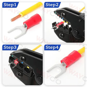 Conversions Tech 50PCS Fork Crimp Terminal M4/M5/M6 Spade Plugs Pre-insulated Ferrules Lugs For Splice Electricals Cable Wire End Connectors