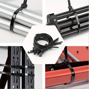 Conversions Tech 50pcs Heavy Duty Cable Ties, Black Nylon Zip Tie Straps with Water-Resistant, Non-slip, Break Resistant