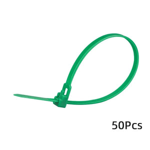 Conversions Tech Green / 4x150mm 50pcs Nylon Reusable Cable Zip Ties 4x150 5*200mm Releasable Fixed Binding Color Black Disassembly May Loose Slipknot Detachable