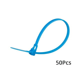 Conversions Tech Blue / 4x150mm 50pcs Nylon Reusable Cable Zip Ties 4x150 5*200mm Releasable Fixed Binding Color Black Disassembly May Loose Slipknot Detachable