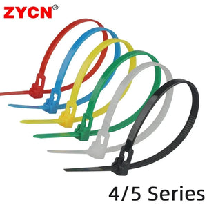 Conversions Tech 50pcs Nylon Reusable Cable Zip Ties 4x150 5*200mm Releasable Fixed Binding Color Black Disassembly May Loose Slipknot Detachable