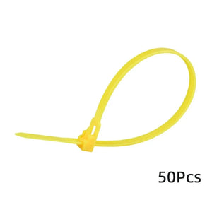 Conversions Tech Yellow / 4x150mm 50pcs Nylon Reusable Cable Zip Ties 4x150 5*200mm Releasable Fixed Binding Color Black Disassembly May Loose Slipknot Detachable