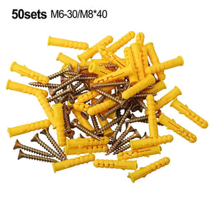 Conversions Tech 50Pcs Self-Tapping Screws Kit Stainless Steel Expansion Screws M8×40 M6x30 Wall Anchor And Screw For Drywall