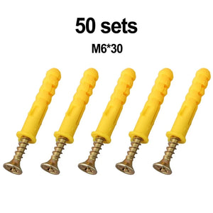 Conversions Tech M6x30 50Pcs Self-Tapping Screws Kit Stainless Steel Expansion Screws M8×40 M6x30 Wall Anchor And Screw For Drywall