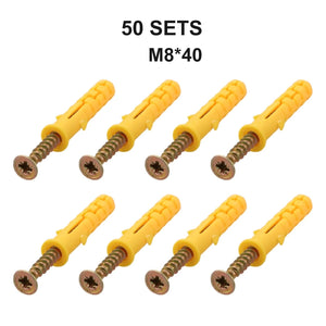 Conversions Tech M8x40 50Pcs Self-Tapping Screws Kit Stainless Steel Expansion Screws M8×40 M6x30 Wall Anchor And Screw For Drywall