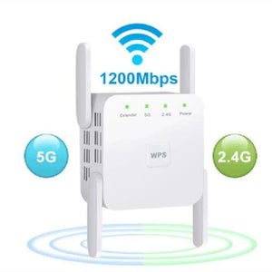 Conversions Tech 2.4G 5G EU  PLUG / US Plug 5G WiFi Repeater Wireless WiFi Amplifier 5Ghz WiFi Long Range Extender 1200M Wi Fi Booster Home Wi-Fi Internet Signal Amplifier