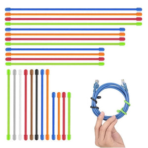 Conversions Tech 5PCS Silicone Zip Ties, Steel Core Silicone Twisted Ties, Reusable Rubber Twisted Ties, Cable Ties For Organizing