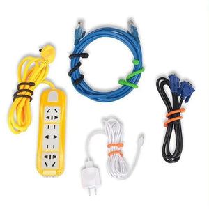 Conversions Tech 5PCS Silicone Zip Ties, Steel Core Silicone Twisted Ties, Reusable Rubber Twisted Ties, Cable Ties For Organizing