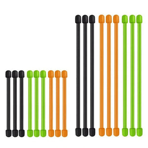 Conversions Tech 5PCS Silicone Zip Ties, Steel Core Silicone Twisted Ties, Reusable Rubber Twisted Ties, Cable Ties For Organizing