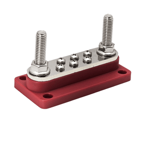 Conversions Technology 6 Terminal Bus Bar Kit 600A BusBar Block, 6 Post Power Distribution w/ 6 M4 Screws  - 2 Studs