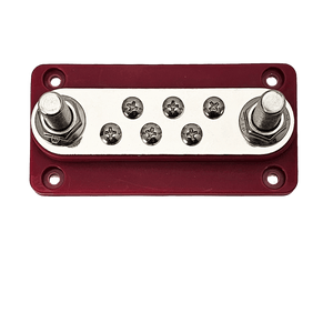 Conversions Technology 6 Terminal Bus Bar Kit 600A BusBar Block, 6 Post Power Distribution w/ 6 M4 Screws  - 2 Studs