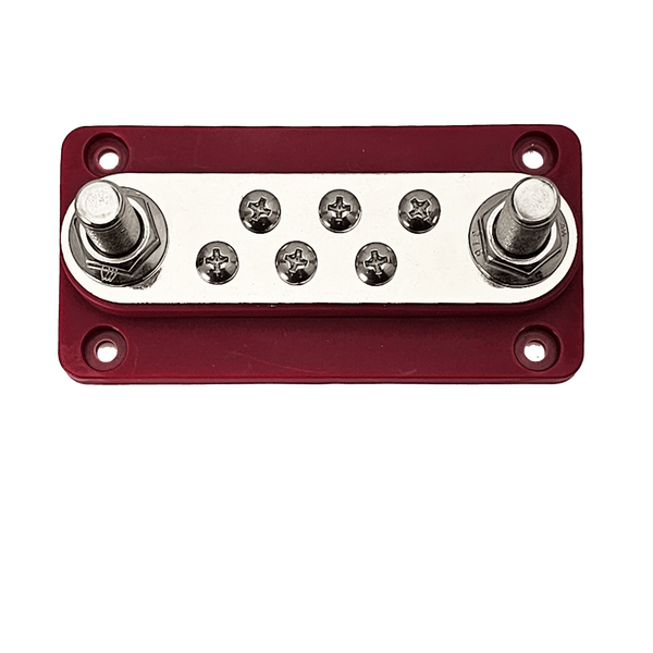 Conversions Technology 6 Terminal Bus Bar Kit 600A BusBar Block, 6 Post Power Distribution w/ 6 M4 Screws  - 2 Studs