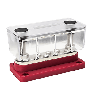 Conversions Technology 6 Terminal Bus Bar Kit 600A BusBar Block, 6 Post Power Distribution w/ 6 M4 Screws  - 2 Studs